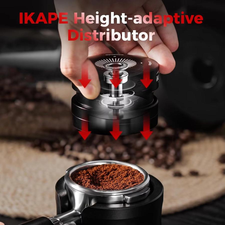 IKAPE Doppellager-Espresso-Verteiler in Schwarz für 51mm, 54mm und 58mm Kaffeezubehör - Bild 3