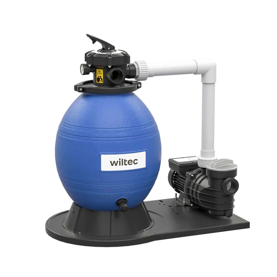 Wiltec Sandfilteranlage Blau Glänzend mit 550W Pumpe, 38L Filtertank und 18000L/H Durchflussrate zur Poolreinigung - Bild 2