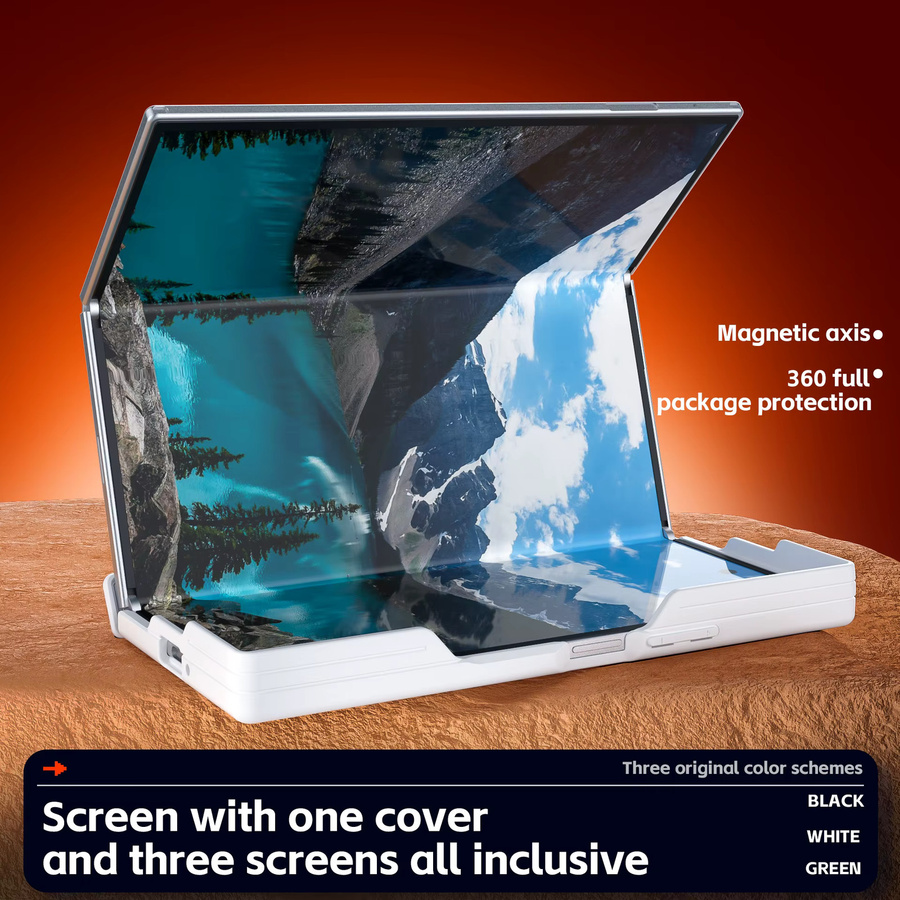 Yichmni MagSafe Hülle für Samsung Galaxy Z TriFold, transparent matt, mit Scharnierschutz und magnetischer Funktion für kabelloses Laden, ohne Frontabdeckung - Bild 3