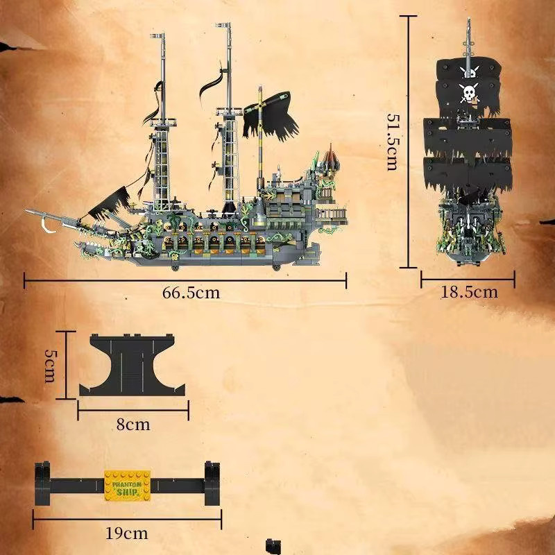 Fangcheng FC6015 Fliegendes holländisches Schiffsmodell, Bausteinspielzeug - Bild 5
