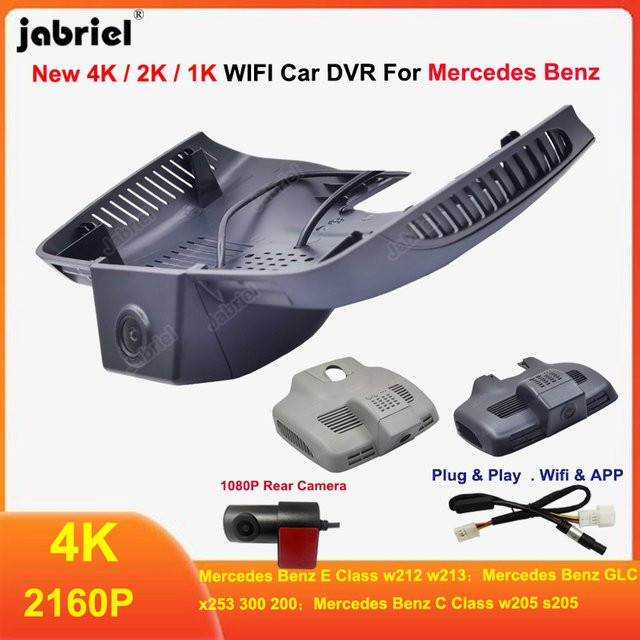 Jabriel 4K UHD Dash Cam Action Kamera mit Wifi für Mercedes Benz E Klasse W212 W213 C Klasse W205 S205 GLC X253 in Schwarz - Bild 1