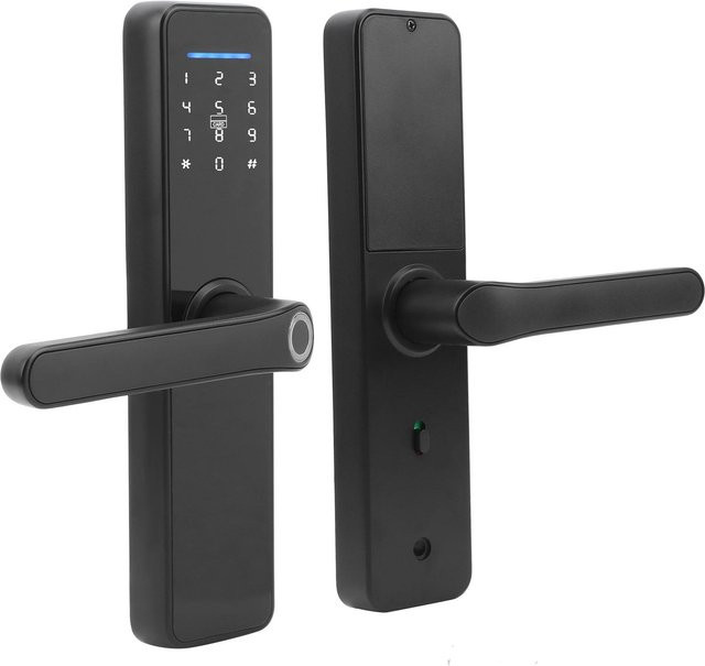 Nensit Smart Wifi Elektronisches Türschloss mit Fingerprint, Passwort, IC-Karte und mechanischem Schlüssel in Schwarz - Bild 1