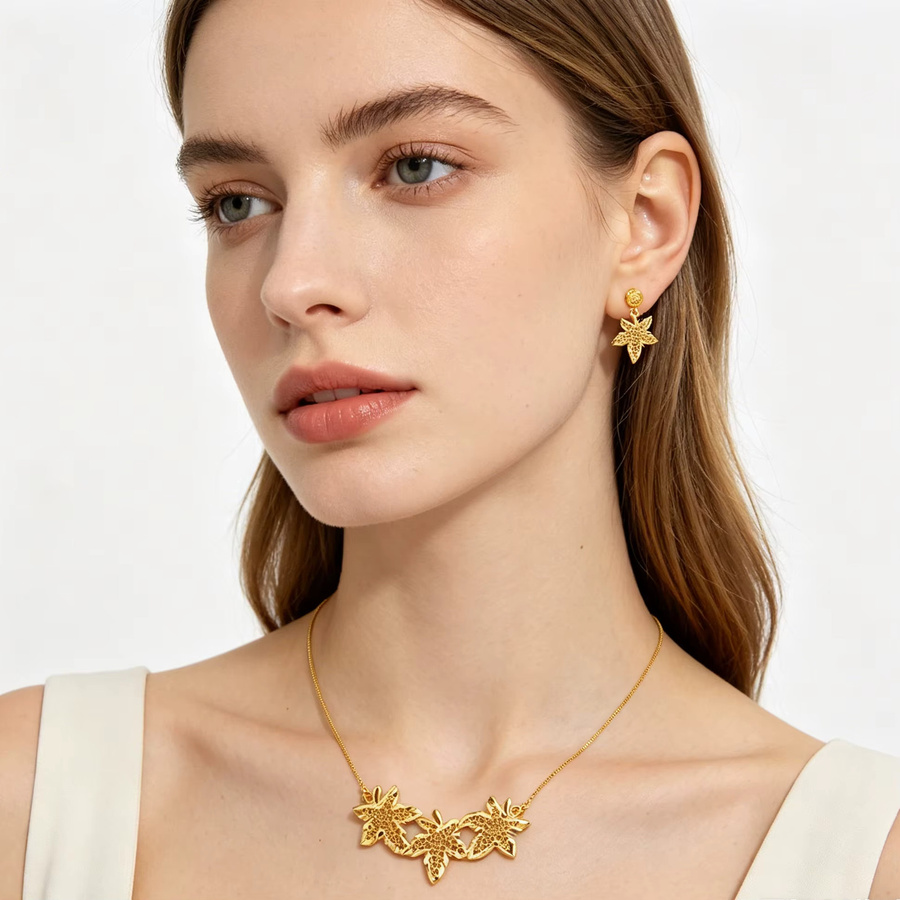 YM Schmuckset, Halskette und Ohrstecker, Gold, Damen - Bild 2