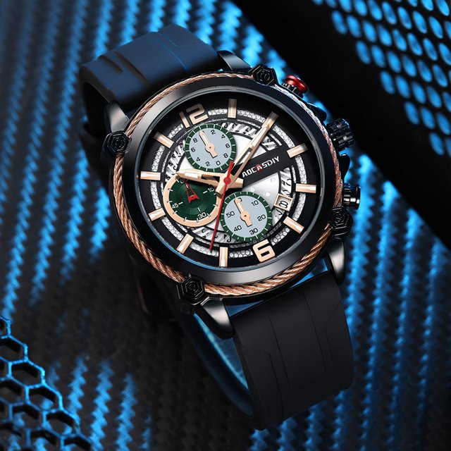 ONOLA Armbanduhr, Quarz, Silikonarmband, Schwarz, Herren - Bild 1