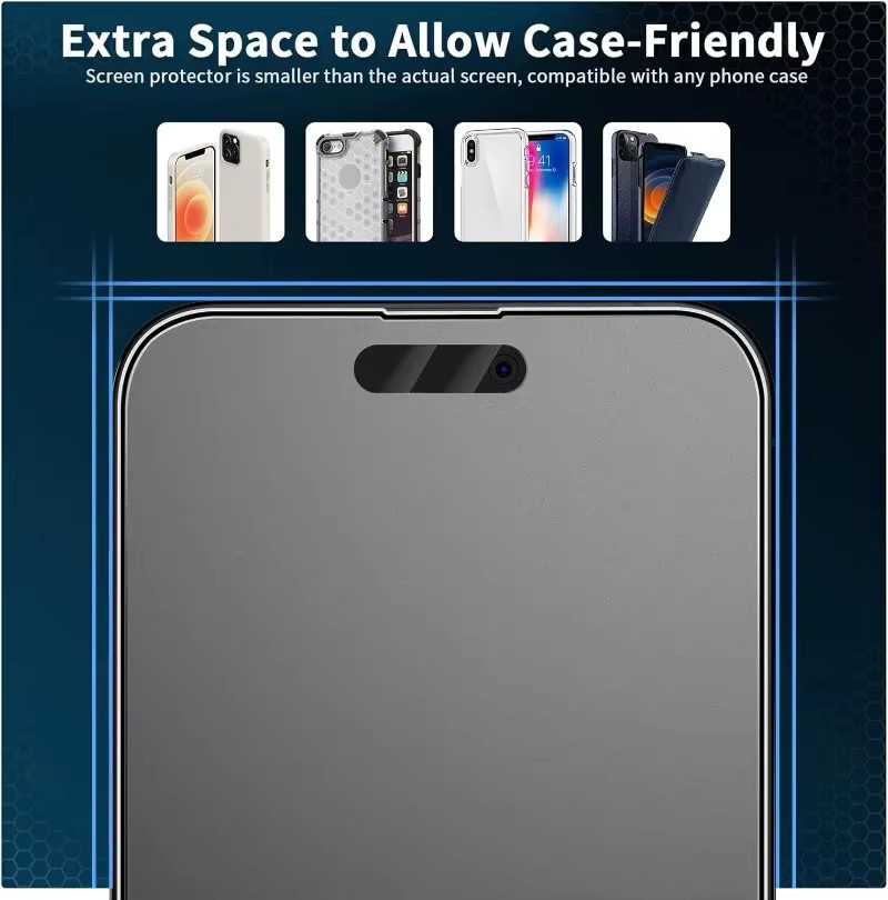 3er-Set AKABEILA Matte Displayschutzfolie aus gehärtetem Glas mit Anti-Fingerprint-Funktion für iPhone Modelle, Transparent - Bild 6
