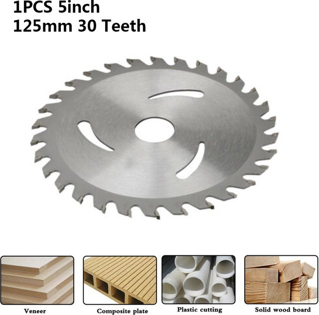 VIBRATITE Hartmetall Sägeblatt für Kreissägen, 30 Zähne, Durchmesser: 125 mm, Farbe: Silber - Bild 1
