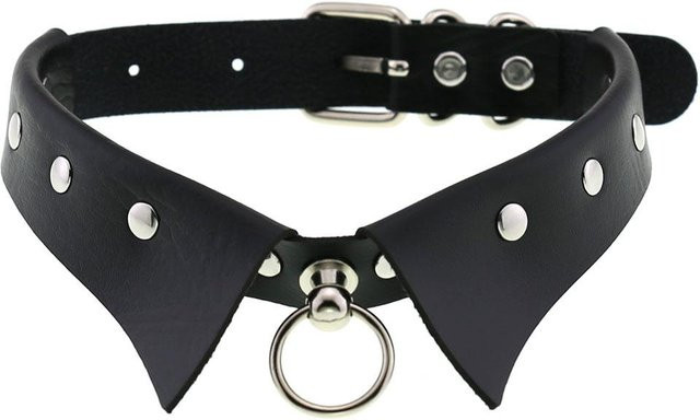 YIRAN Halskette Leder, Spiked, Schwarz, Unisex - Bild 1