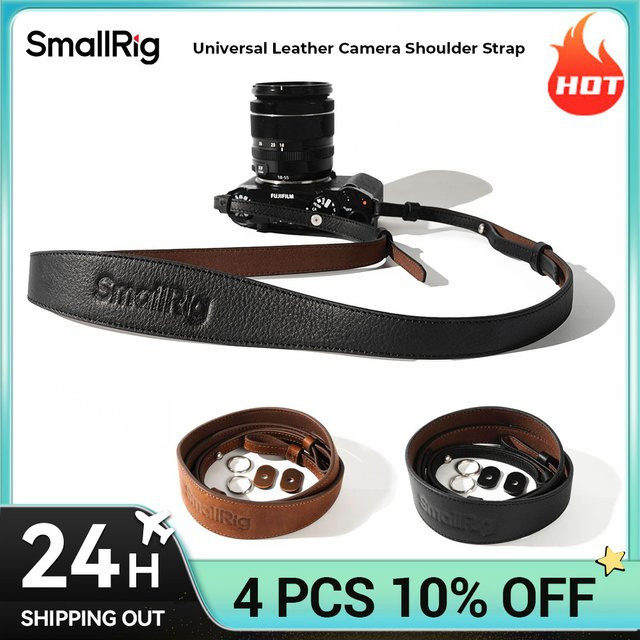 SmallRig Universal-Schultergurt aus Leder in Braun, verstellbar von 100 bis 110 cm, Belastung bis 10 kg - Bild 1