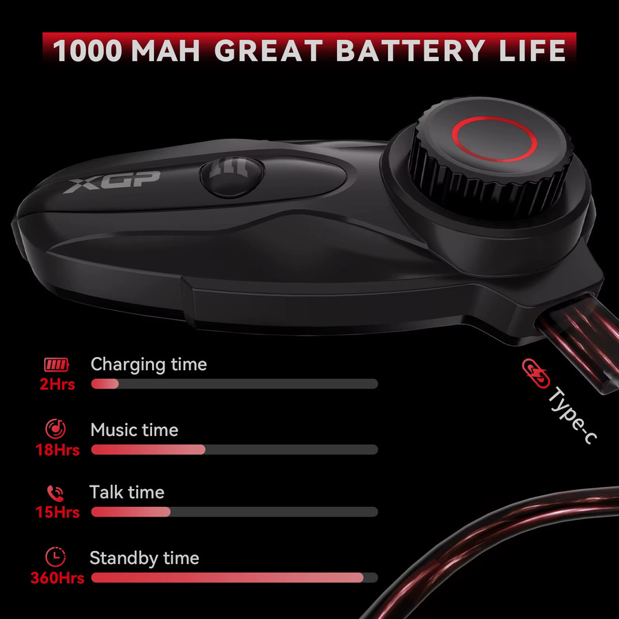Xgp Bluetooth Motorrad-Kopfhörer mit Mesh 3.0 Wireless Kommunikation in Schwarz für 10 Fahrer - Bild 2