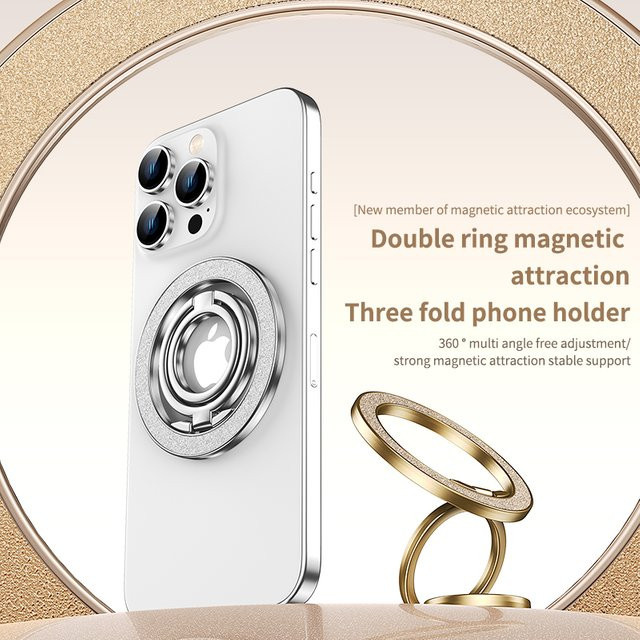 QGhappy Doppelseitiger magnetischer Telefonringhalter für MagSafe und Android, Gelb - Bild 1