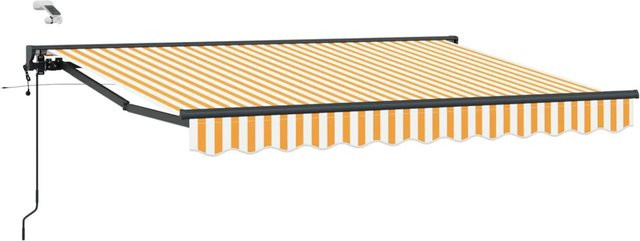 vidaXL Elektrische Ausziehbare Markise mit Motor, Gelb und Weiß, B: 350 cm, A: 250 cm - Bild 1