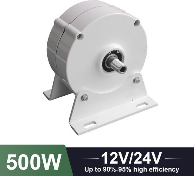 Getriebeloser Permanentmagnet-Generator für Windkraft und Wasserkraft, 500 W, 12 V / 24 V, Farbe: Weiß - Bild 1