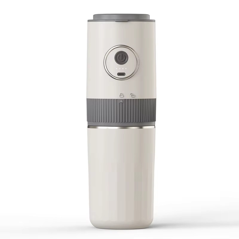 JFBONIN 2-in-1 Tragbare Kabellose Outdoor-Camping-Kaffeemaschine mit Kaffeebohnenmahlung und Handbrühfunktion in Schwarz - Bild 6