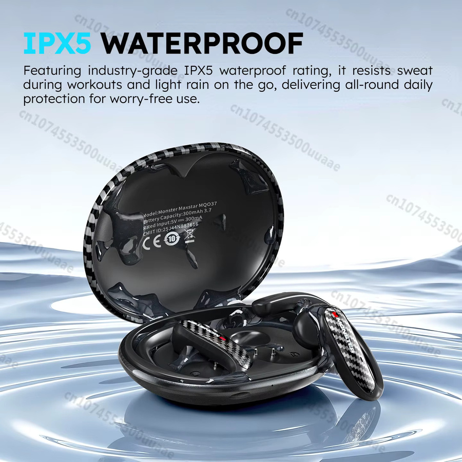 Monster MQO37 Open-Ear OWS Bluetooth 6.0 Kopfhörer mit Luftleitung, IPX5 wasserdicht, Wireless Sport-Ohrbügel-Kopfhörer - Bild 2