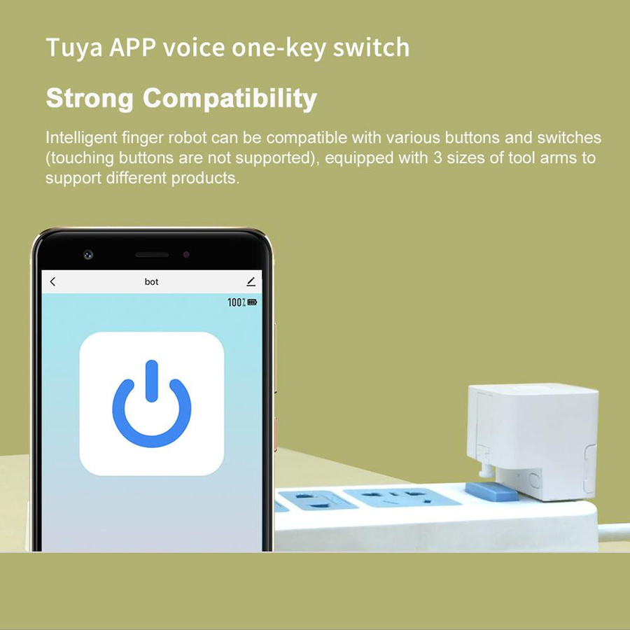 Tuya BT Fingerbot Intelligenter Finger Roboter Drahtloser Schalter Pusher Bot mit App- und Sprachsteuerung in Weiß - Bild 2