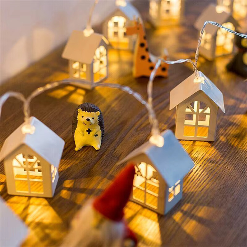 Cyuan LED Lichterkette aus Holz in Warmweiß für Weihnachtsdekoration und Partys, Länge: 2 m - Bild 2