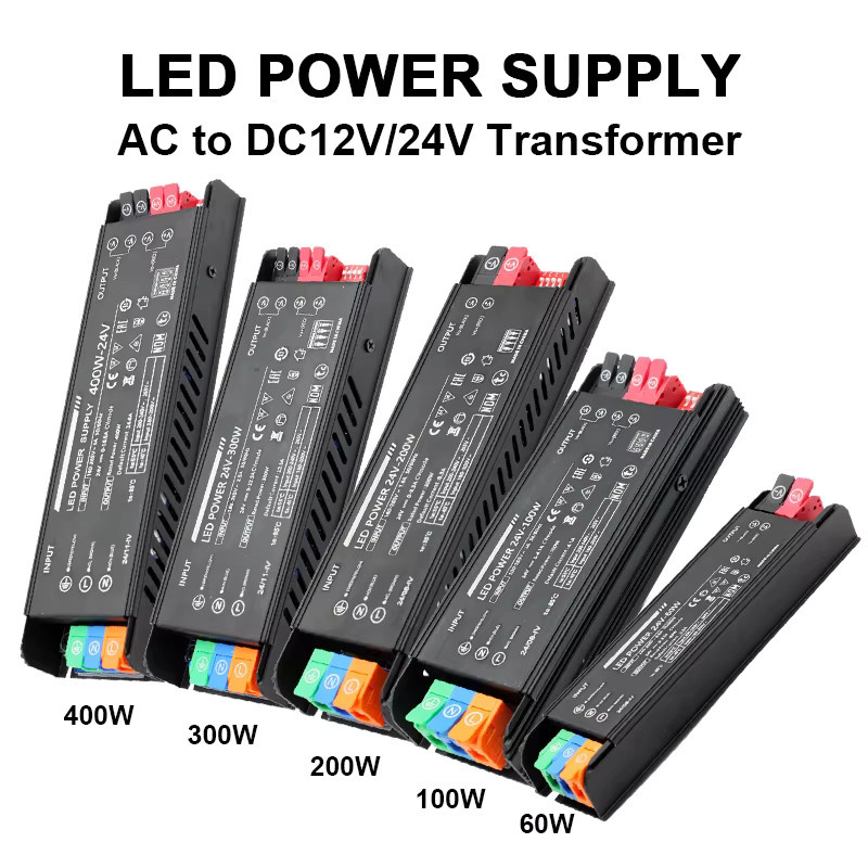 NIUGUY LED-Beleuchtungstransformator mit einstellbarer Spannung AC100-265V zu DC 12V 24V, Metall, Schwarz - Bild 2