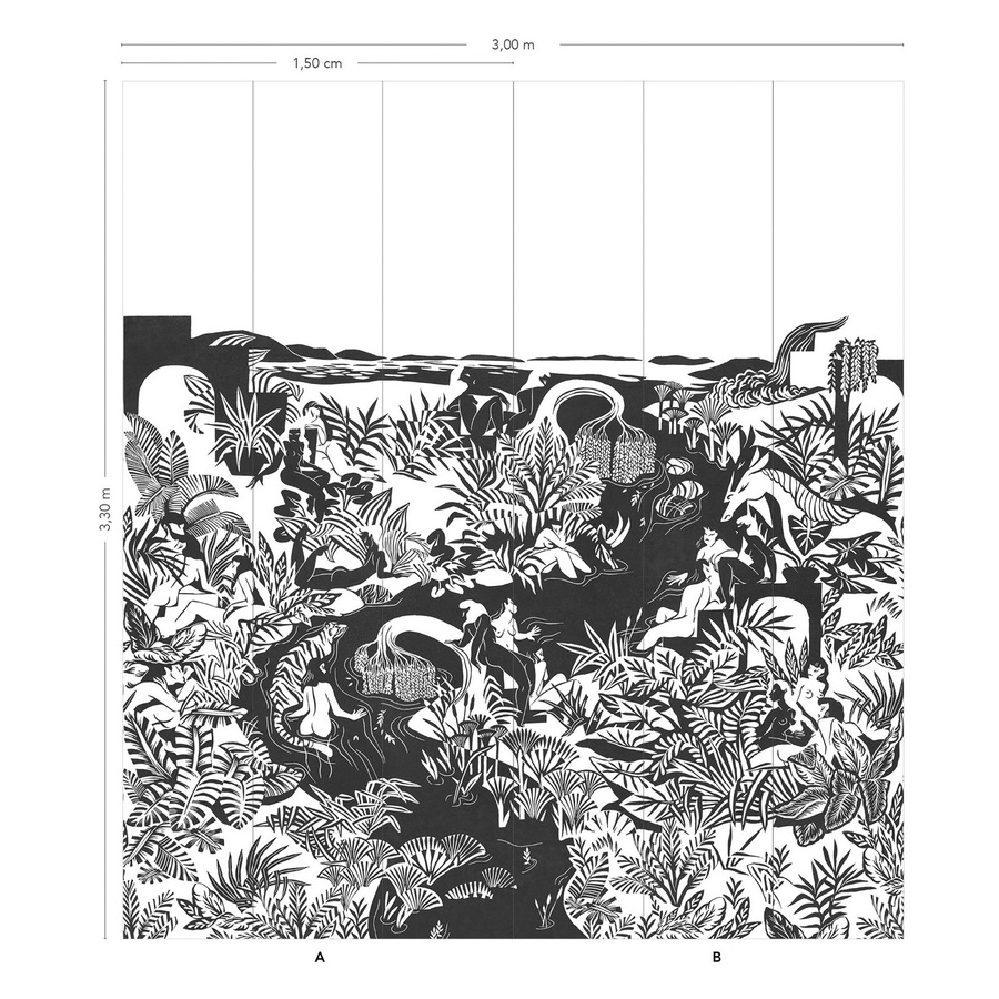 Isidore Leroy Wandgestaltung Mural Eternelles in Grau mit floralem Design - Bild 3