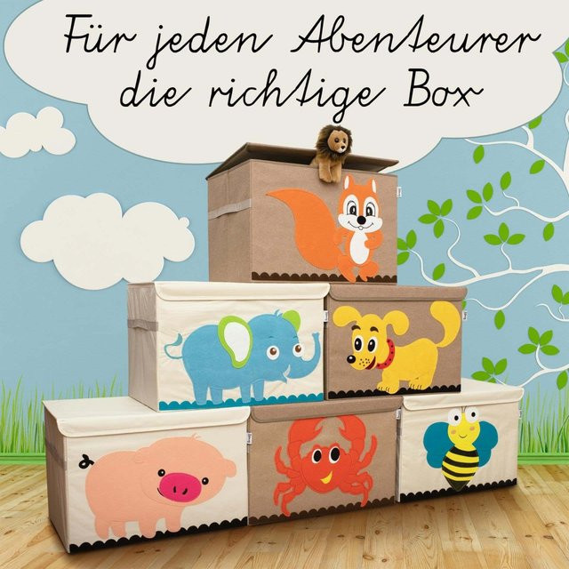 Lifeney Aufbewahrungsbox mit Deckel Krabbe in Beige, B/T/H: 51 x 36 x 36 cm - Bild 1