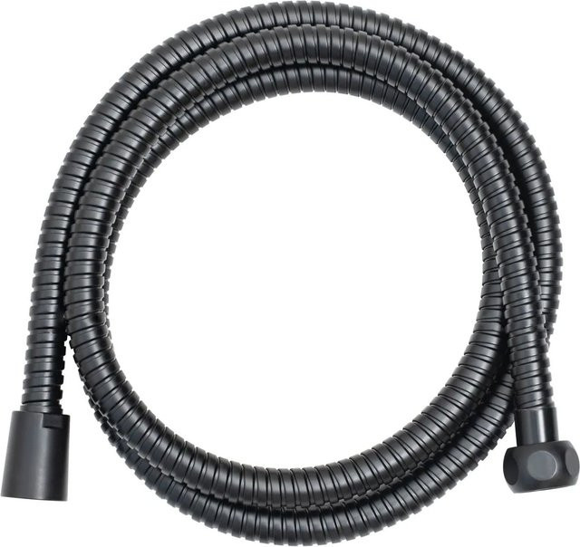 Euroshowers Duschschlauch aus Edelstahl in Matt Schwarz, 150 cm Länge, knickgeschützt - Bild 1