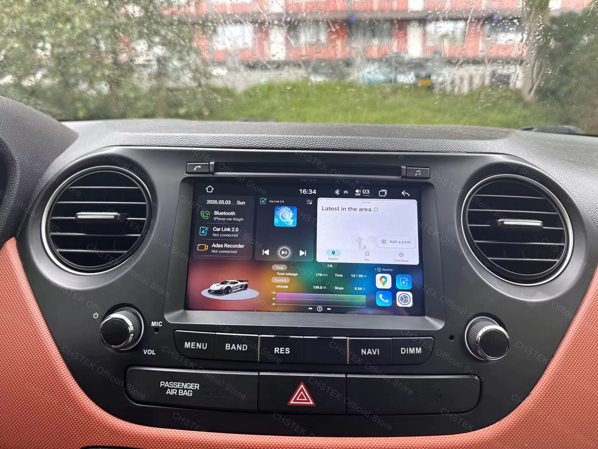 CHSTEK Android 14 Multimedia-Player für Hyundai i10 Grand 2013-2018 mit Carplay, Navigation, GPS, WIFI, 4G und Bluetooth in Schwarz - Bild 4