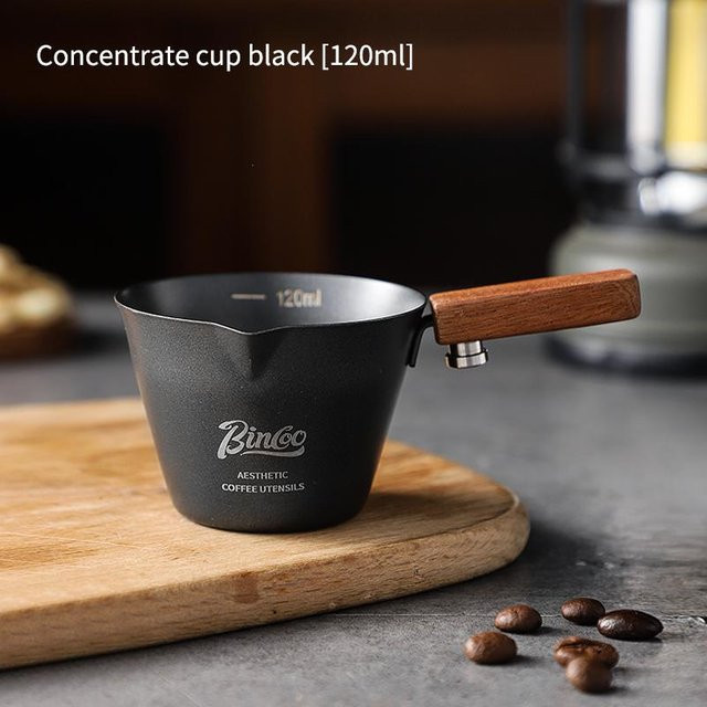 Bincoo Messbecher aus Edelstahl in Schwarz, 100 ml Milchkännchen und Espressotasse - Bild 1