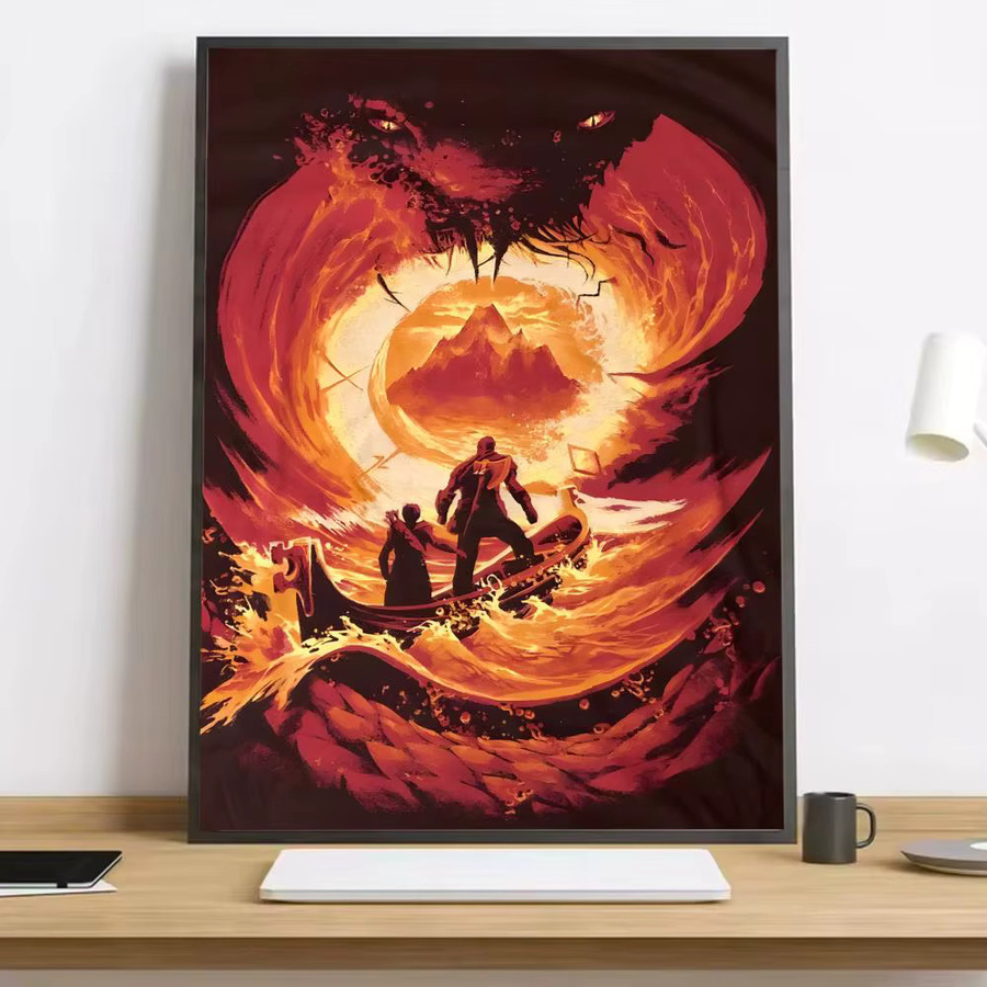 AZNM Vintage Wandbild God of War Ragnarok inspiriertes Poster in Mehrfarbig - Bild 2