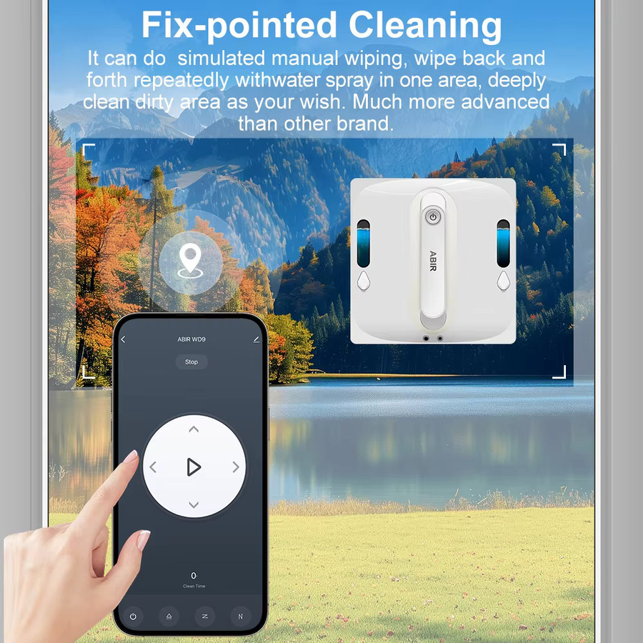Fensterputzroboter ABIR WD9 in Weiß mit 4-Wege-Wasserspray, Floating Scraper Tech, Lasersensor und 9000 PA Vakuumsauger - Bild 4