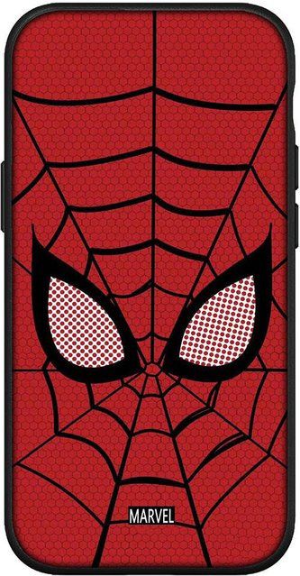 MINISO Handyhülle mit Spider Man Super Hero Design für iPhone, Samsung Galaxy, Xiaomi Redmi, OPPO und Huawei in Schwarz und Rot - Bild 1