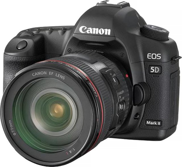 Canon EOS 5D Mark II DSLR Vollformat Kamera mit EF 24-70mm F4L IS USM Zoomobjektiv in Schwarz - Bild 1