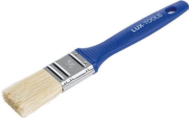 LUX-TOOLS Flachpinsel Dispersion aus Synthetikhaar für wasserbasierte Farben, Blau, Breite: 30 mm - Bild 1