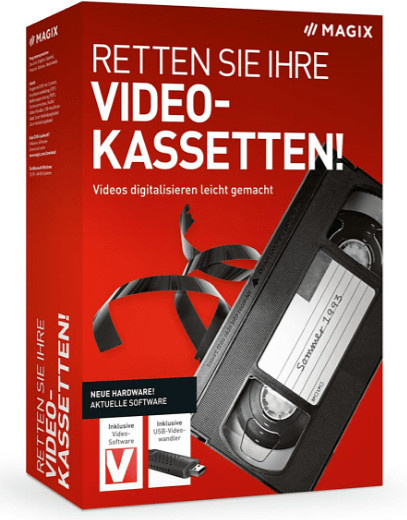 Magix Videokassetten-Konverter mit USB-C Anschluss in Rot - Bild 1