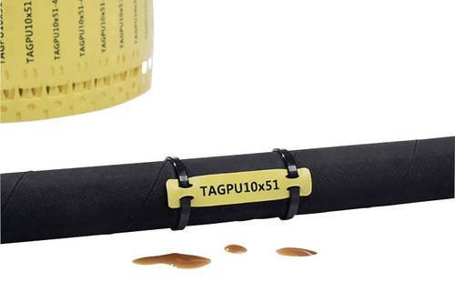HellermannTyton Leitermarkierer 556-80504 TAGPU20X51-4WH-PUR-WH in Weiß und Gelb mit 1000 Stück - Bild 1