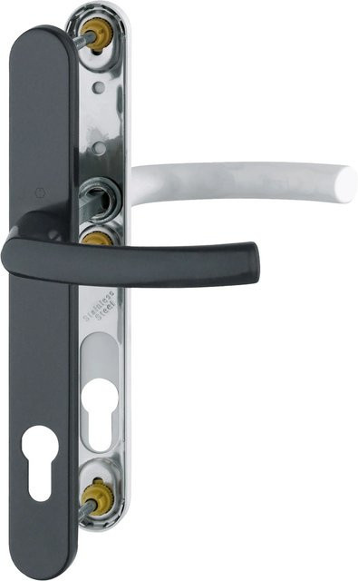 Hoppe Schmalschild-Türgriff-Garnitur Lima aus Aluminium in Schwarz/Weiß matt - Bild 1