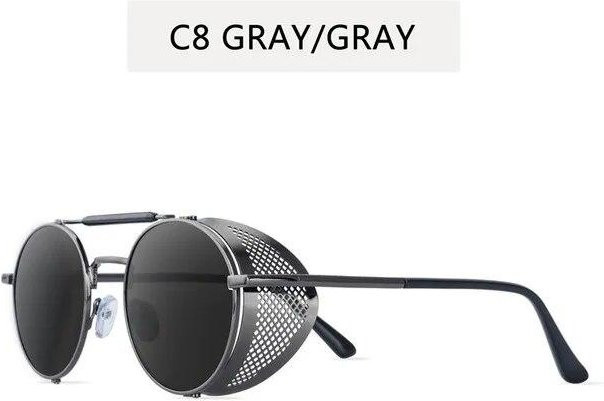CICI Global Glasses Sonnenbrille, Rund, Metall, Vollrand, Unisex, Grau - Bild 1