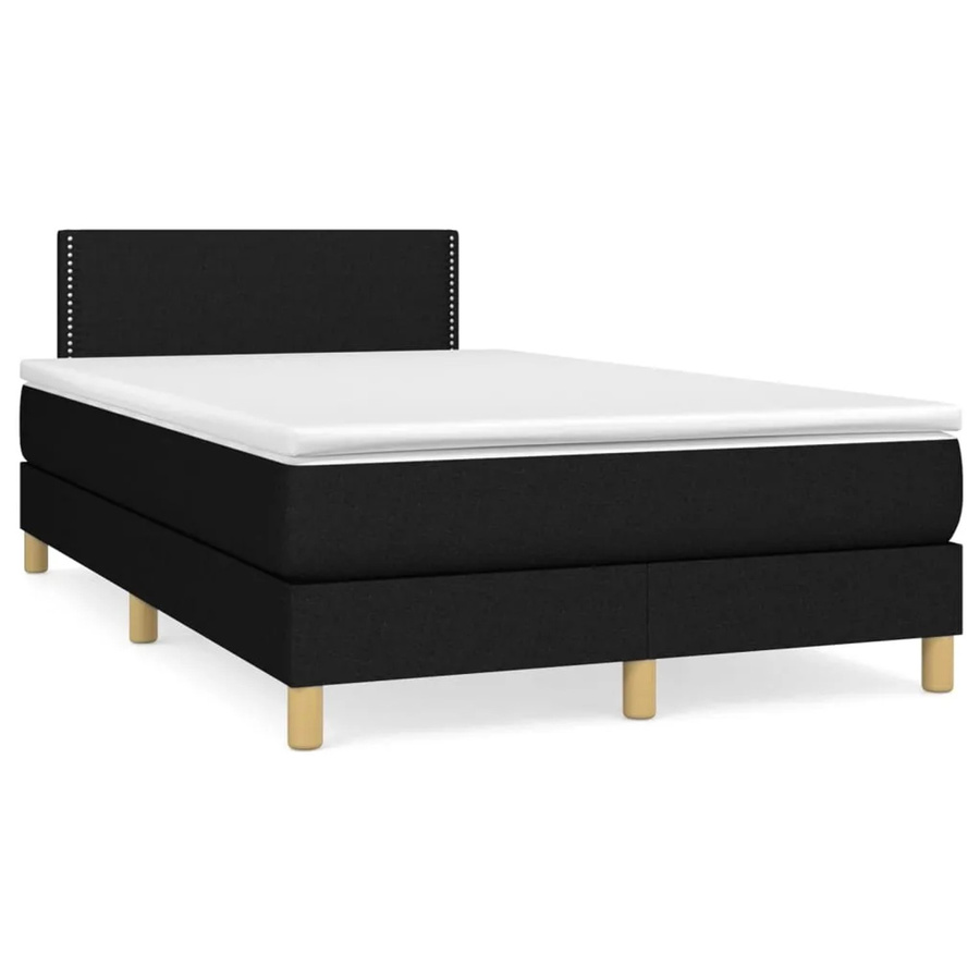 vidaXL Boxspringbett Hybrid mit Matratze und Taschenfederkern Schwarz B/T/H: 120 x 200 x 203 cm - Bild 2