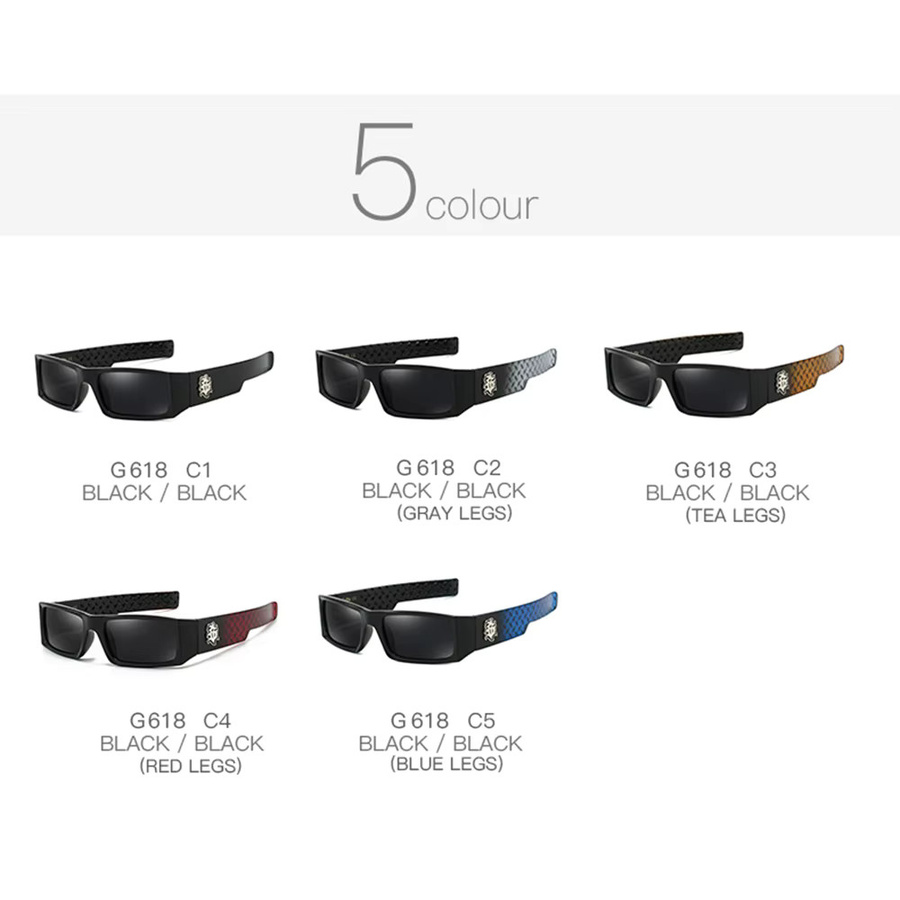 GCOTX 618 Sonnenbrille, Vollrand, rechteckig, Kunststoff, Unisex, schwarz - Bild 2