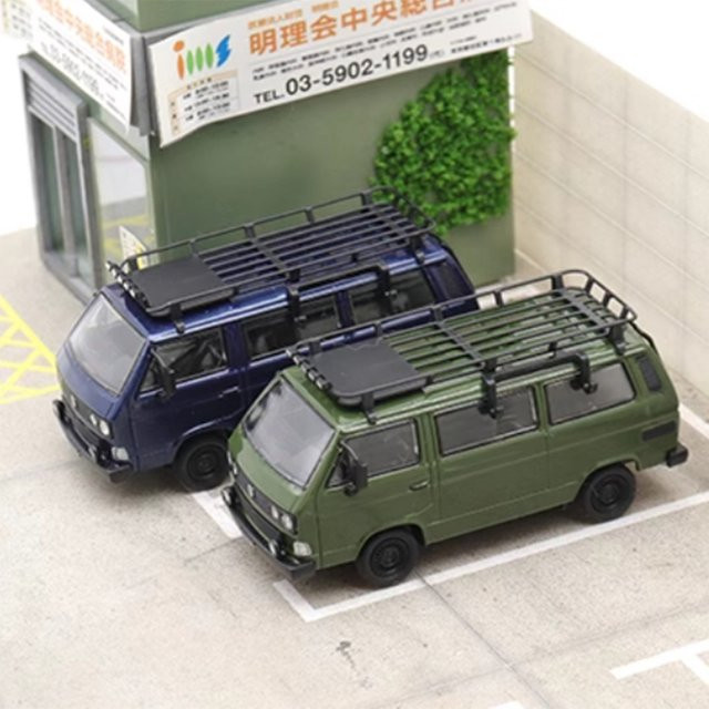 WELLY VW T3 Van Modifizierter Campingbus, Automodell, Maßstab 1:64, Metall - Bild 1