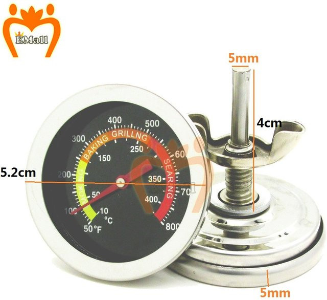 Milaike Edelstahl BBQ-Thermometer in Silber zur Temperaturkontrolle für Grill, Raucher und Ofen - Bild 1