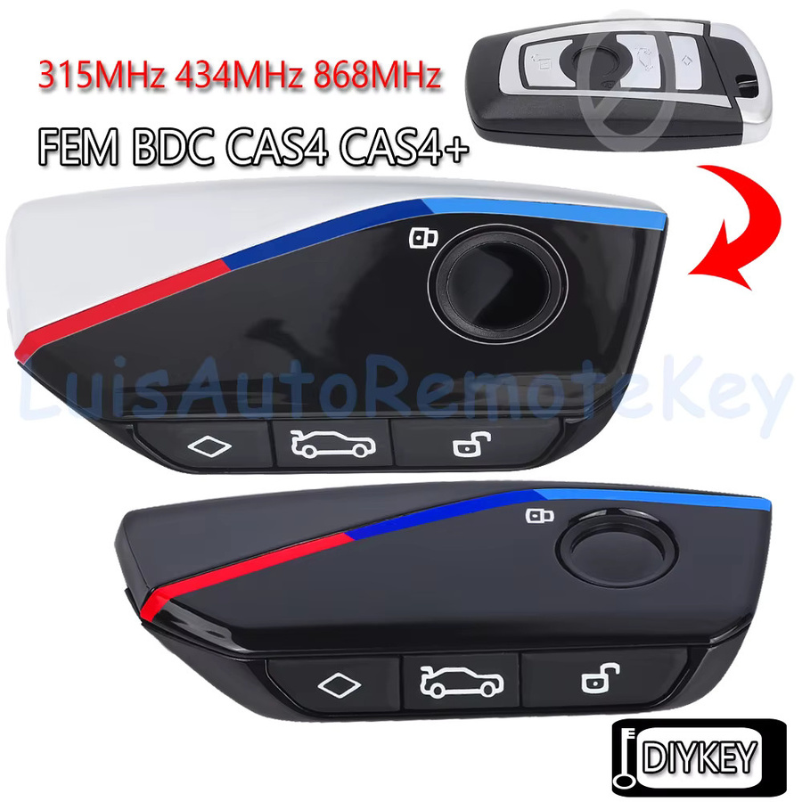 DIYKEY Modifizierter Smart-Fernschlüssel mit PCF7945 ID49 Chip für BMW 1 3 5 7 F-Serie X1 X3 X5 X6 X7 CAS4 CAS4+ FEM BDC in Schwarz - Bild 5