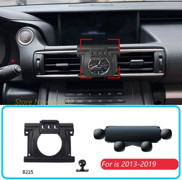 Auto-Handyhalterung für Lexus IS 250 300 (2013-2019) mit Schwerkraft-Mechanismus und GPS-Halterung in Schwarz - Bild 1