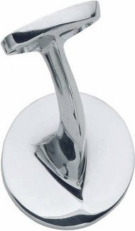 Intersteel Handlaufträger aus Messing mit runder Auflage in Silberfarben/Chrom, wandmontiert - Bild 1