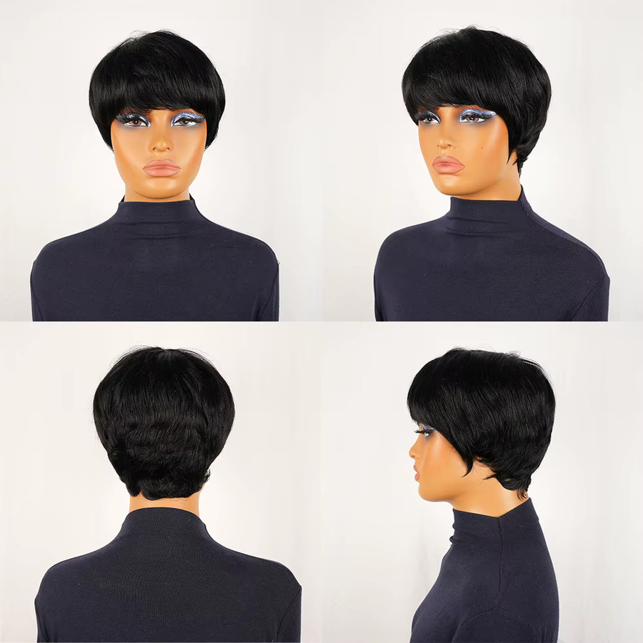 OYM HAIR Pixie-Schnitt-Perücke, brasilianisches Echthaar, Damen - Bild 4