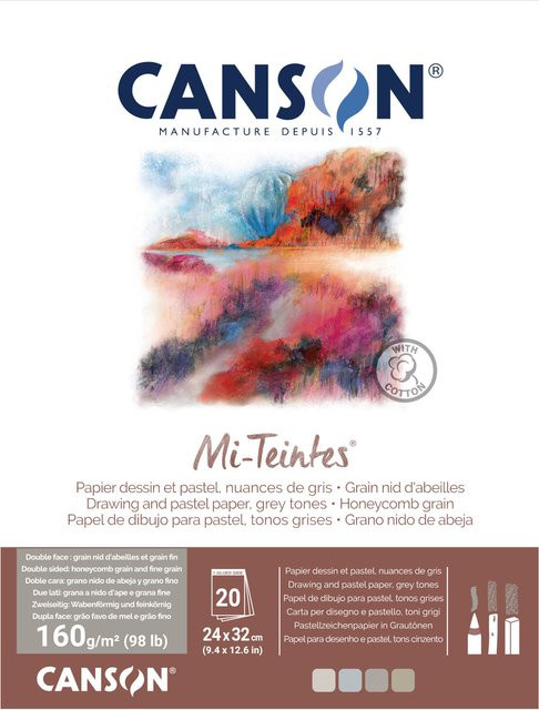 Canson Mi-Teintes Block Grautöne aus Papier mit 20 Blatt - Bild 1