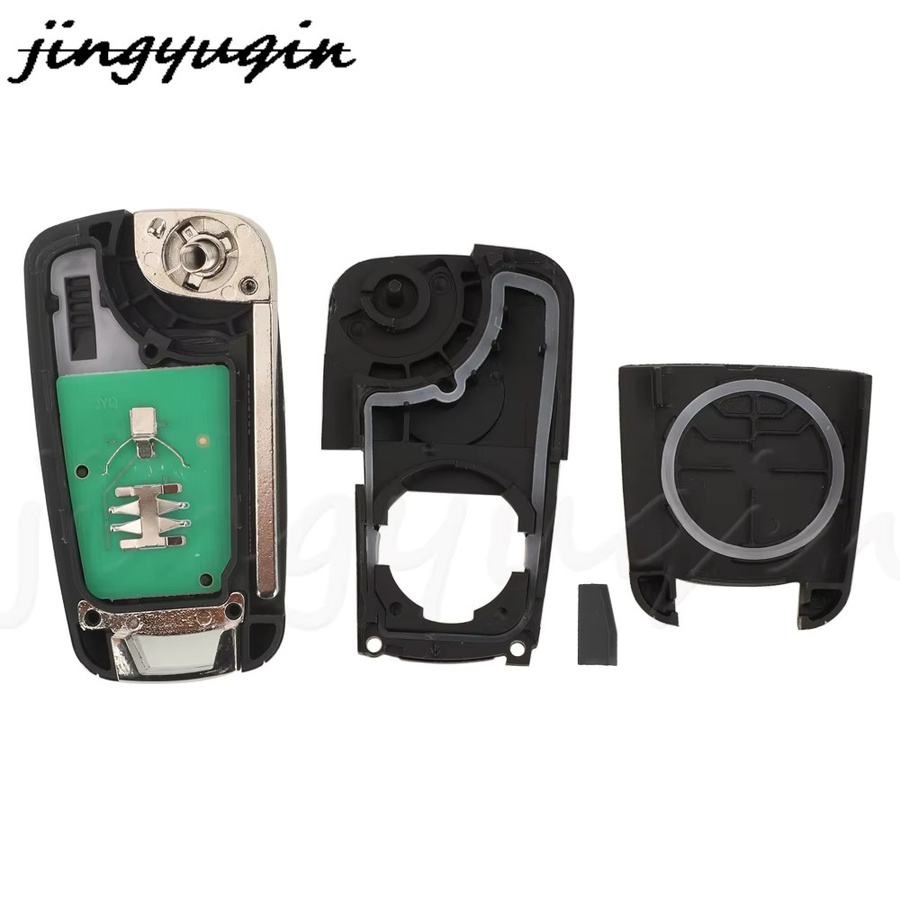 Jingyuqin Klappbarer Autoschlüssel mit 2 Tasten und ID70 Chip für Chevrolet Sail 2019 2020 2021+, 433MHz FSK Fernbedienung in Schwarz mit ungeschnittenem Schlüsselrohling - Bild 3