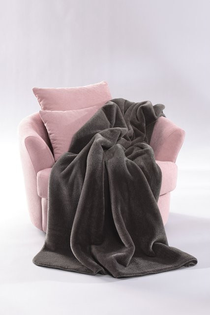Biederlack Wohndecke Wool Feel in Braun - Bild 1