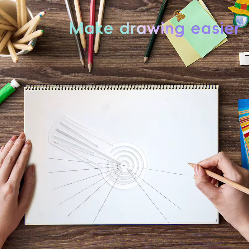 Mandala-Zeichenschablone aus Kunststoff mit Geometrie-Mustern für Künstler und DIY-Bastelprojekte - Bild 5