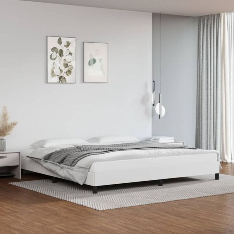 Vidaxl Polsterbett aus Kunstleder in Weiß B/T: 200 x 200 cm - Bild 1