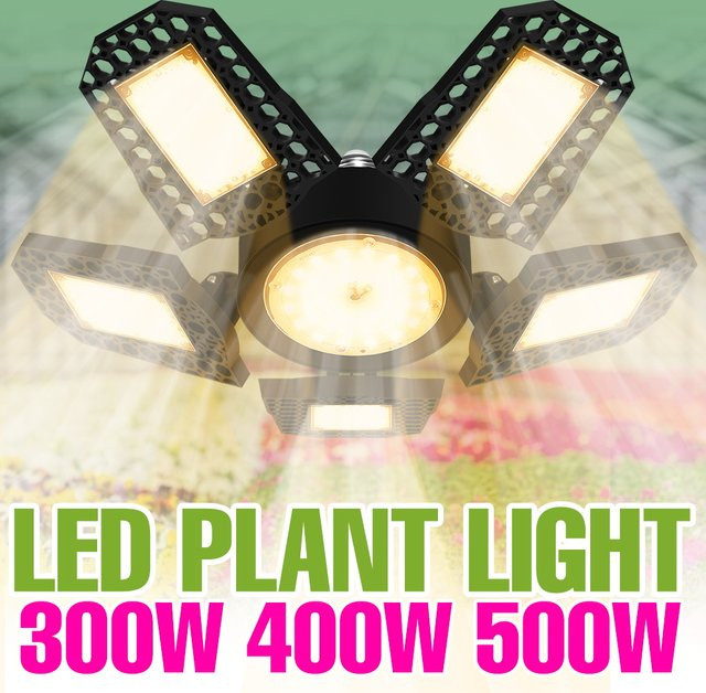 500 W LED E27 Vollspektrum Pflanzenlampe Schwarz für Gewächshaus, Hydrokultur und Gemüseanbau - Bild 1