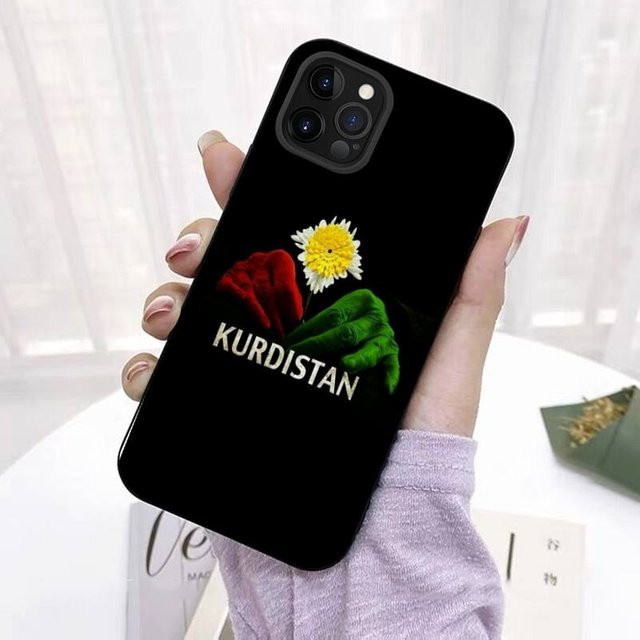Mart122 Handyhülle mit Kurdistan Flaggen Design in Schwarz für iPhone Modelle - Bild 1